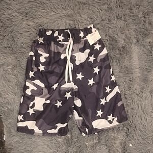 Kanu Surf Kids Camo Star Swim Shorts - Black and White